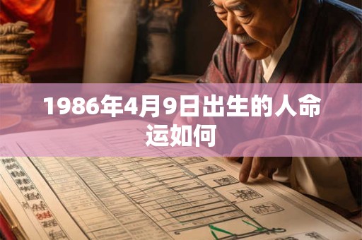 详细阅读:1986年4月9日出生的人命运如何 1986年4月9日出生的人命运如何