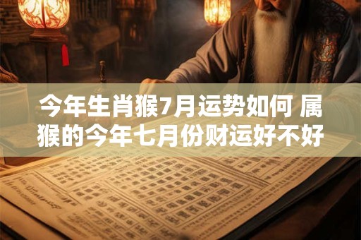 今年生肖猴7月运势如何 属猴的今年七月份财运好不好
