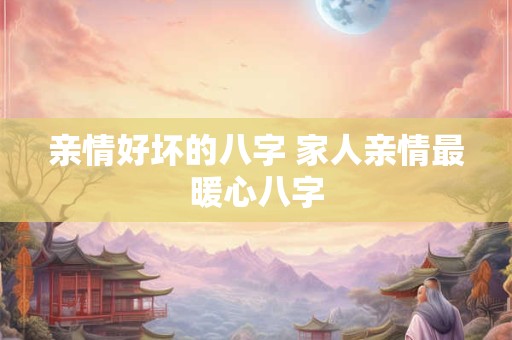 亲情好坏的八字 家人亲情最暖心八字