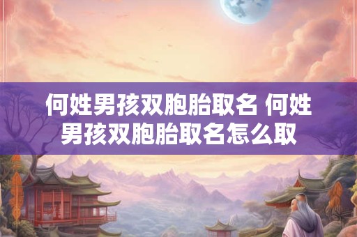 何姓男孩双胞胎取名 何姓男孩双胞胎取名怎么取 何姓男孩双胞胎取名 何姓男孩双胞胎取名怎么取