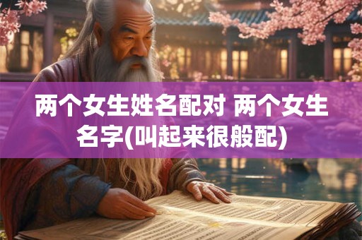 两个女生姓名配对 两个女生名字(叫起来很般配)
