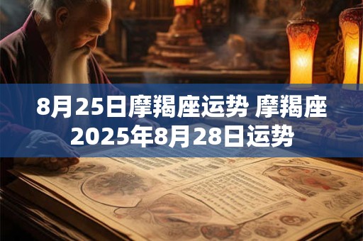8月25日摩羯座运势 摩羯座2025年8月28日运势