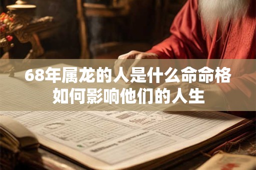 68年属龙的人是什么命命格如何影响他们的人生