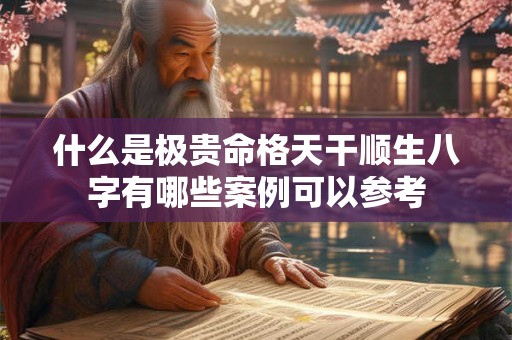 什么是极贵命格天干顺生八字有哪些案例可以参考