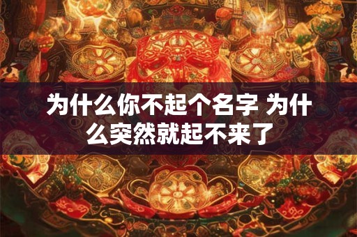 为什么你不起个名字 为什么突然就起不来了