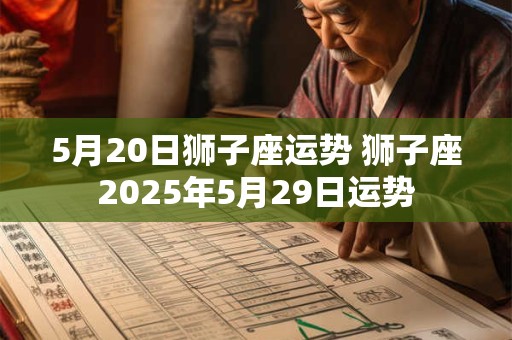 5月20日狮子座运势 狮子座2026年5月29日运势
