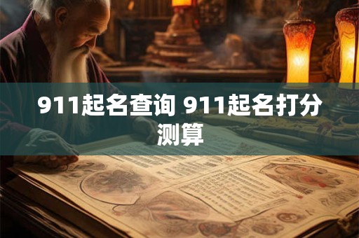911起名查询 911起名打分测算
