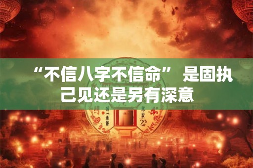 “不信八字不信命” 是固执己见还是另有深意