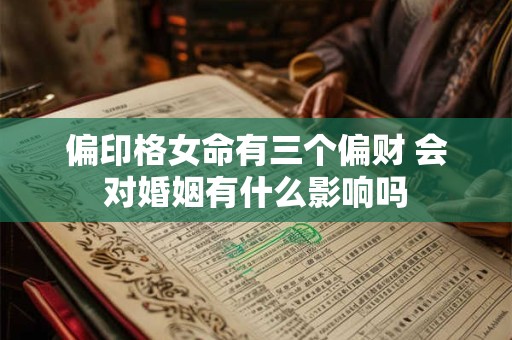 偏印格女命有三个偏财 会对婚姻有什么影响吗