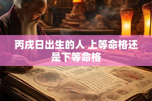 丙戌日出生的人 上等命格还是下等命格