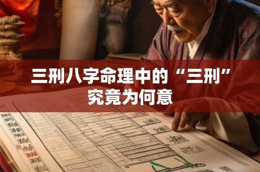 三刑八字命理中的“三刑”究竟为何意