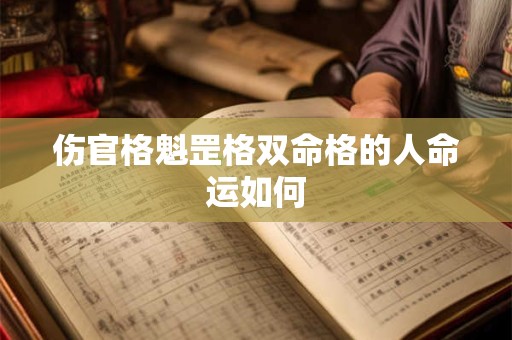 伤官格魁罡格双命格的人命运如何