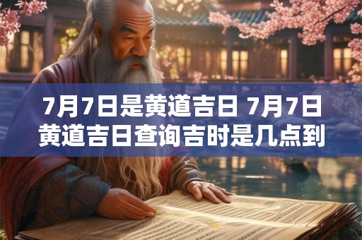7月7日是黄道吉日 7月7日黄道吉日查询吉时是几点到几点