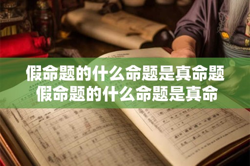 假命题的什么命题是真命题 假命题的什么命题是真命题呢