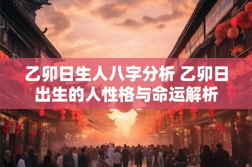 乙卯日生人八字分析 乙卯日出生的人性格与命运解析