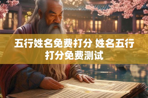 五行姓名免费打分 姓名五行打分免费测试