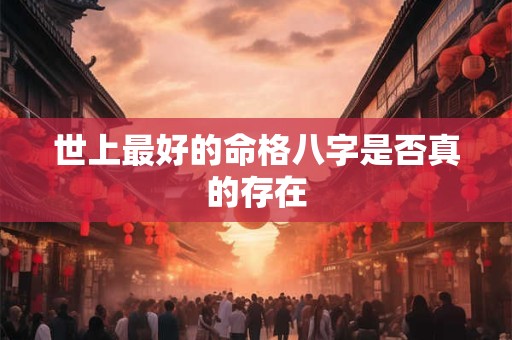 世上最好的命格八字是否真的存在