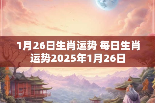 1月26日生肖运势 每日生肖运势2025年1月26日
