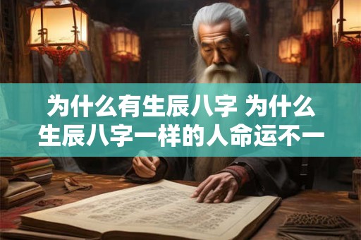 为什么有生辰八字 为什么生辰八字一样的人命运不一样 为什么有生辰八字 为什么生辰八字一样的人命运不一样