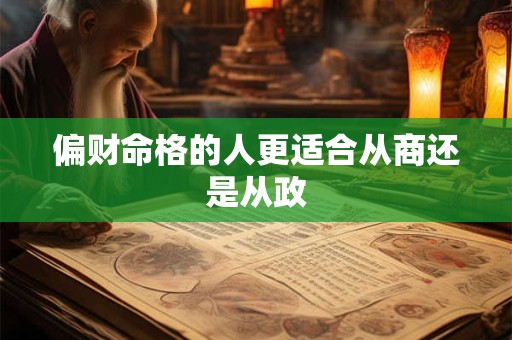偏财命格的人更适合从商还是从政 偏财命格的人更适合从商还是从政