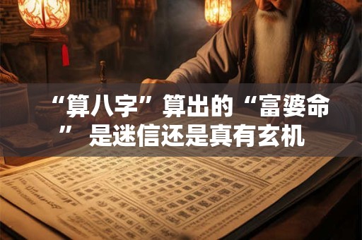 “算八字”算出的“富婆命” 是迷信还是真有玄机