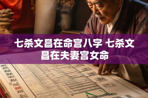 七杀文昌在命宫八字 七杀文昌在夫妻宫女命