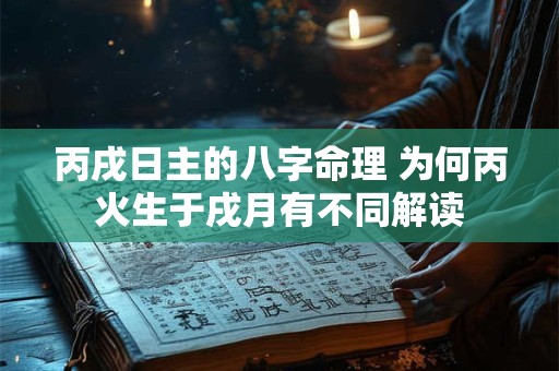 丙戌日主的八字命理 为何丙火生于戌月有不同解读