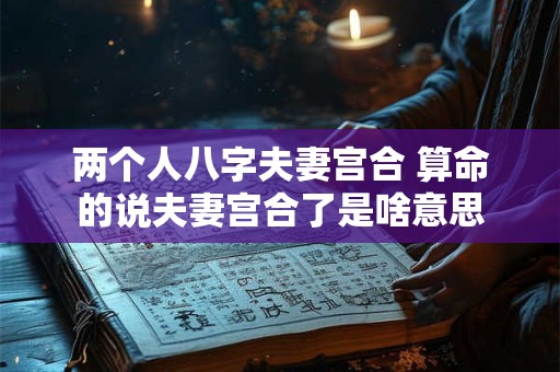 两个人八字夫妻宫合 算命的说夫妻宫合了是啥意思