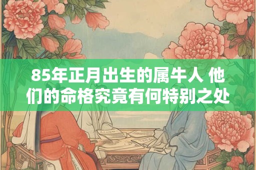 85年正月出生的属牛人 他们的命格究竟有何特别之处
