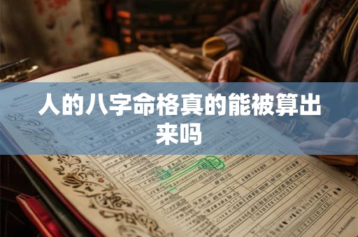 人的八字命格真的能被算出来吗