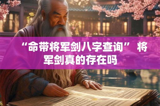 “命带将军剑八字查询” 将军剑真的存在吗