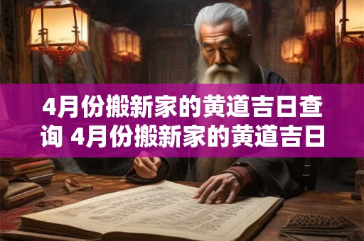 4月份搬新家的黄道吉日查询 4月份搬新家的黄道吉日查询2025年