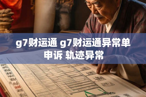 g7财运通 g7财运通异常单申诉 轨迹异常