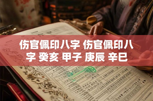 伤官佩印八字 伤官佩印八字 癸亥 甲子 庚辰 辛巳
