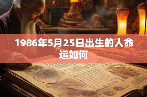 1986年5月25日出生的人命运如何