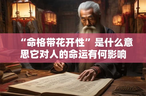 “命格带花开性”是什么意思它对人的命运有何影响