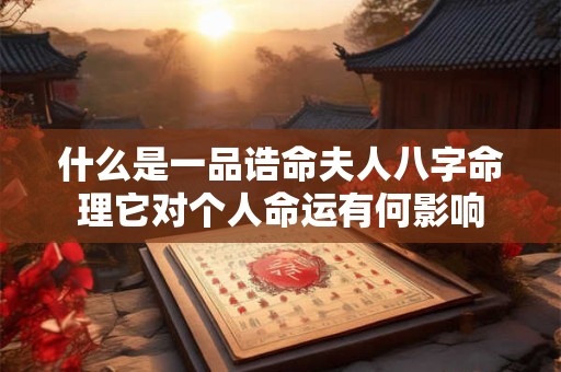 什么是一品诰命夫人八字命理它对个人命运有何影响