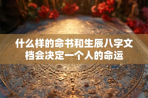 什么样的命书和生辰八字文档会决定一个人的命运