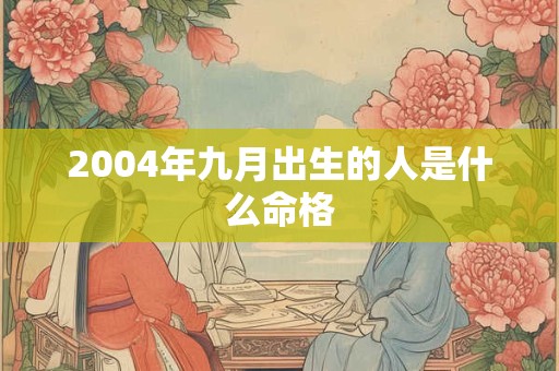 2004年九月出生的人是什么命格