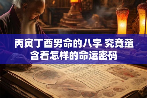 丙寅丁酉男命的八字 究竟蕴含着怎样的命运密码