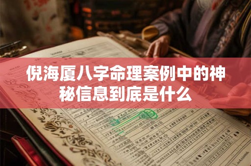 倪海厦八字命理案例中的神秘信息到底是什么