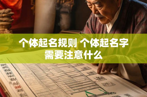 个体起名规则 个体起名字需要注意什么