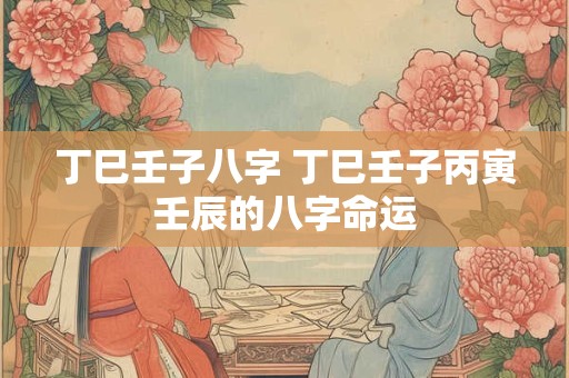 丁巳壬子八字 丁巳壬子丙寅壬辰的八字命运