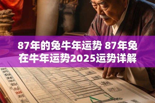 87年的兔牛年运势 87年兔在牛年运势2025运势详解