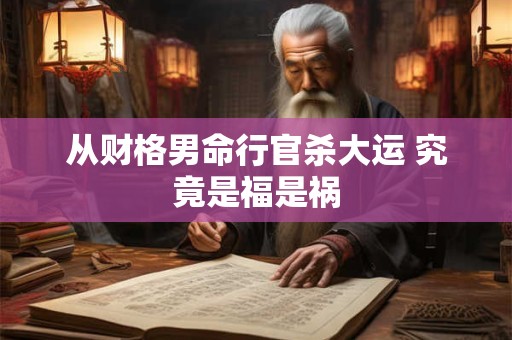 从财格男命行官杀大运 究竟是福是祸