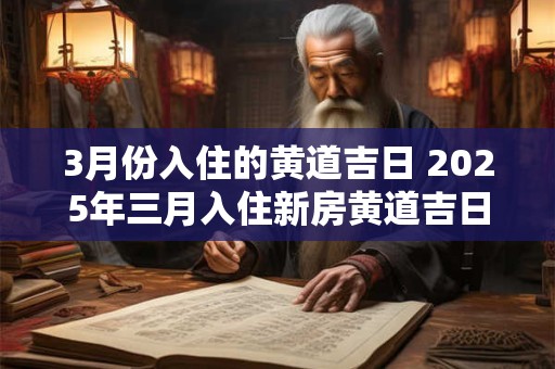 3月份入住的黄道吉日 2025年三月入住新房黄道吉日