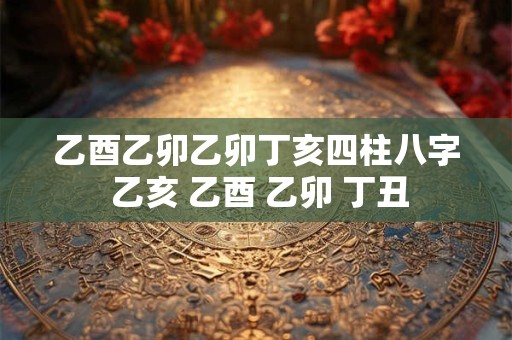 乙酉乙卯乙卯丁亥四柱八字 乙亥 乙酉 乙卯 丁丑