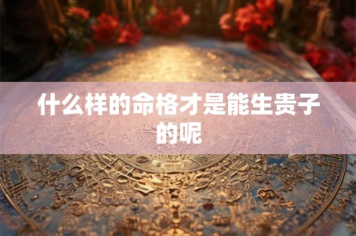 什么样的命格才是能生贵子的呢
