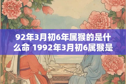 92年3月初6年属猴的是什么命 1992年3月初6属猴是什么命