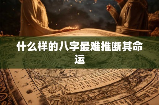 什么样的八字最难推断其命运